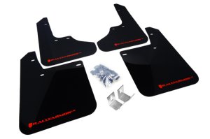 Subaru Impreza Mud Flap Kit - Rally Armor - UR Black Flap/Red Logo - Black with Red Logo - `93-`01